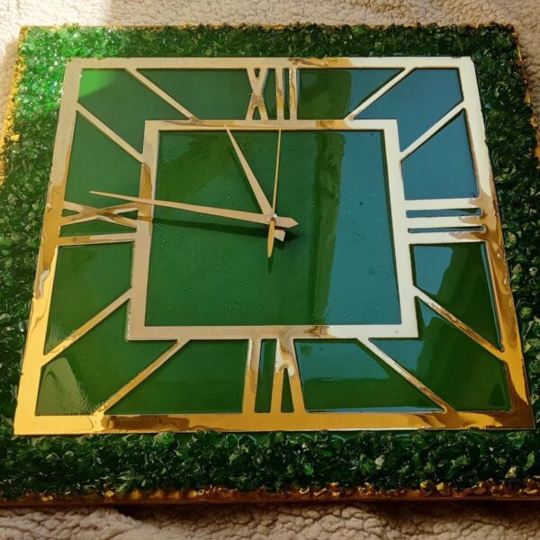 Emerald stone clock
