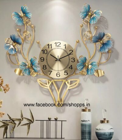 Deer Butterfly Metal clock