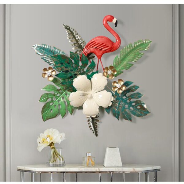 Iron flamingo wall decor