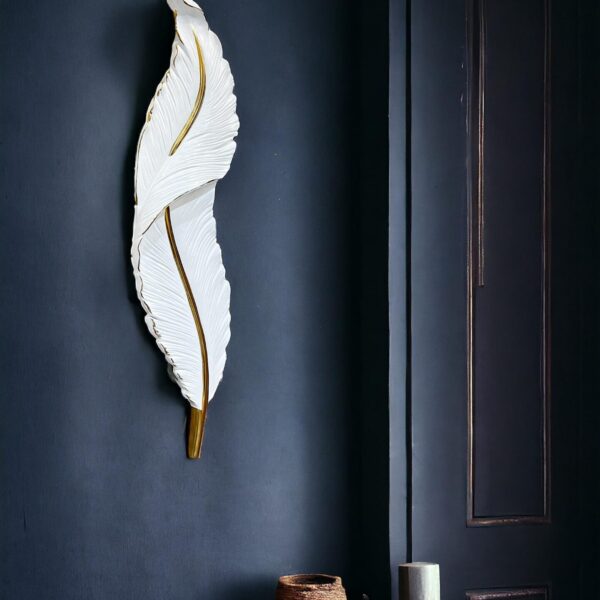 white feather wall decor