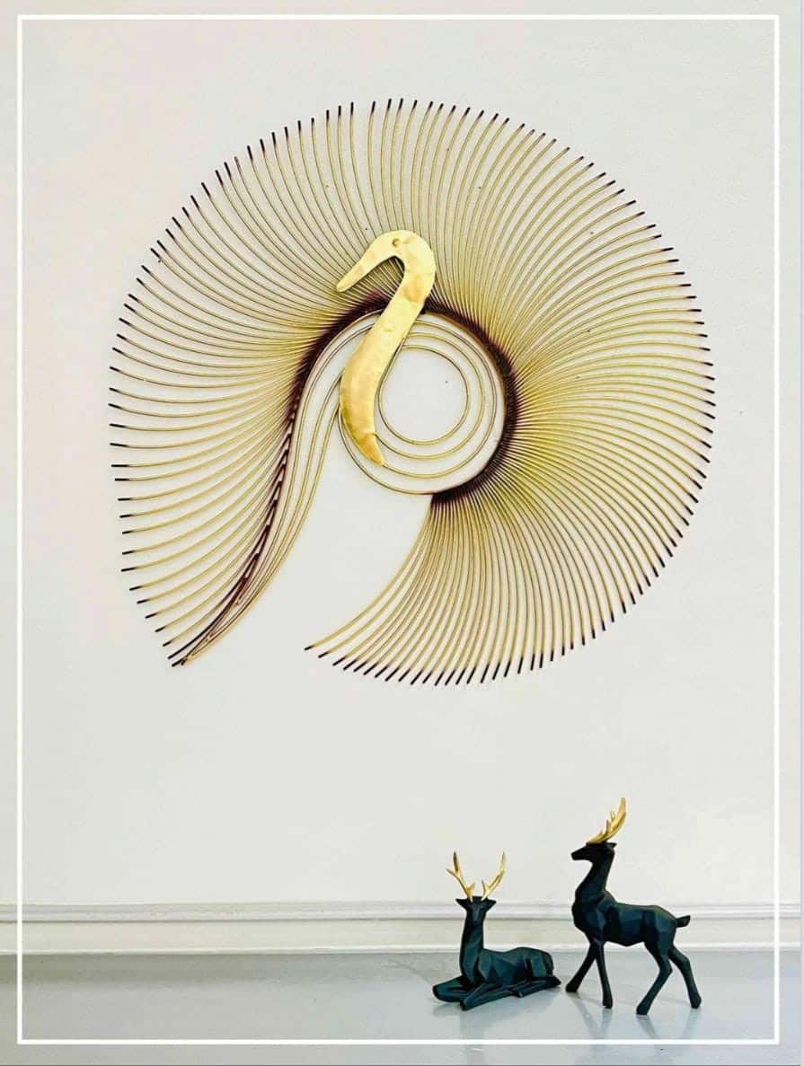 led peacock wall decor