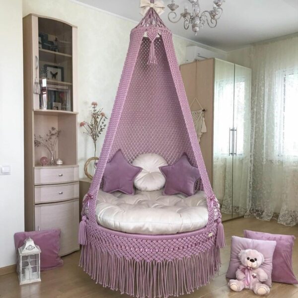 Macramé swing pink